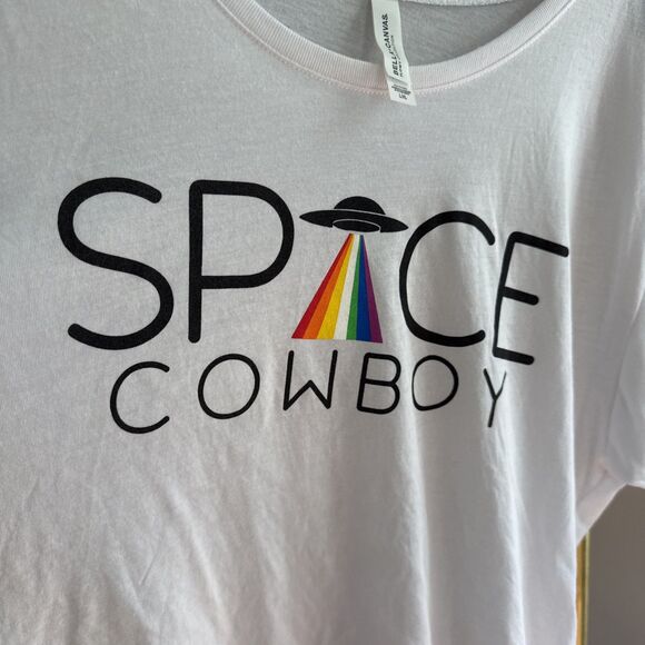Bella + Canvas Space Cowboy Cropped White Tee L - Picture 6 of 8